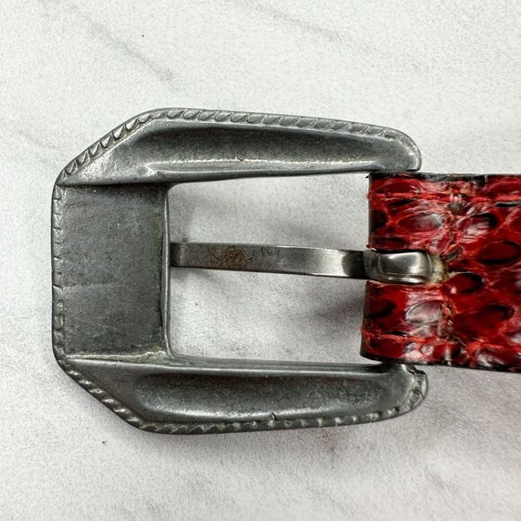 Vintage Damask Accessories NY Red Snake Skin Jeweled Belt Size S - Picture 7 of 10